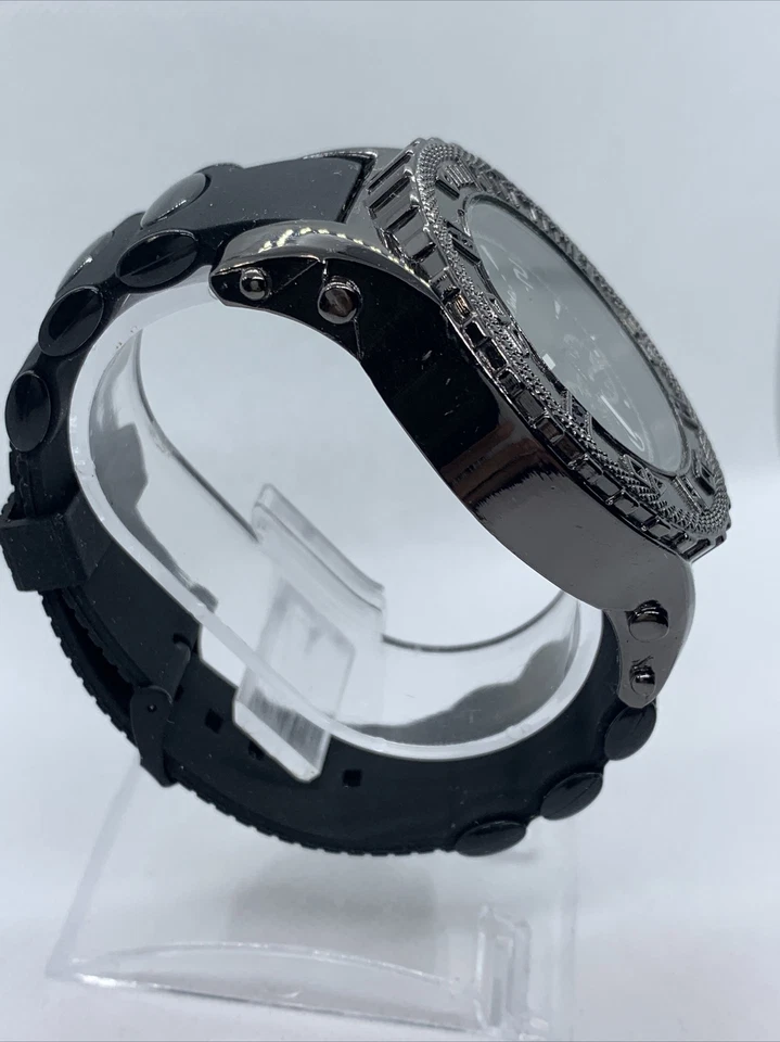 Reloj Hombre Paul Jardín. Batería nueva. Banda de silicona negra. Stock #039 Foto 2 de 4