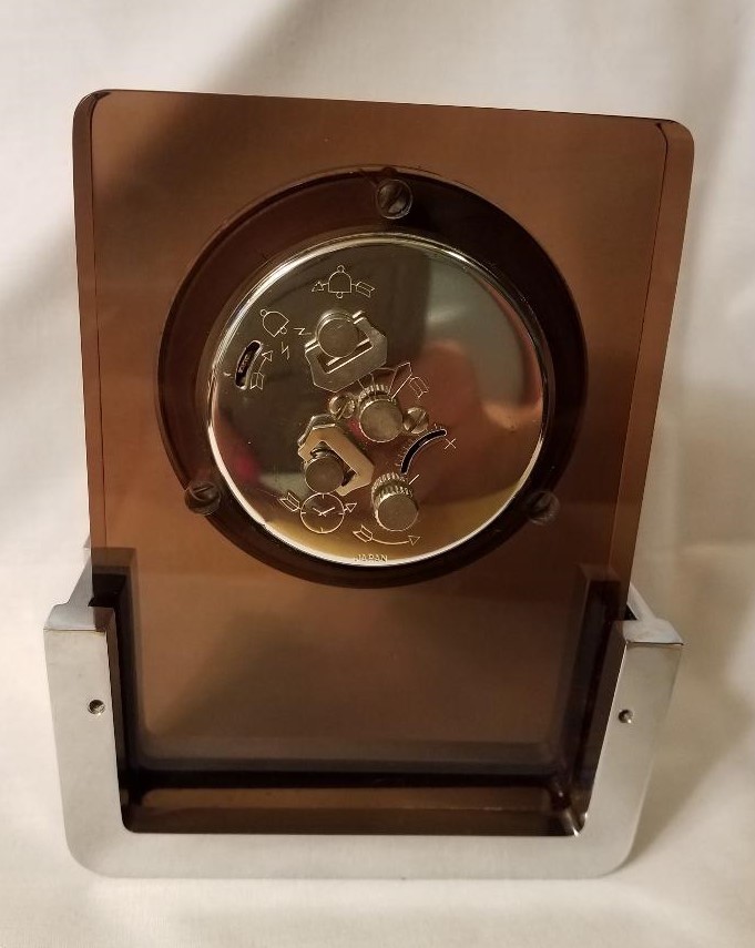 Vintage Rare Mid Century Bulova 2RA007 Wind Up Alarm Clock Acrylic Lucite Chrome