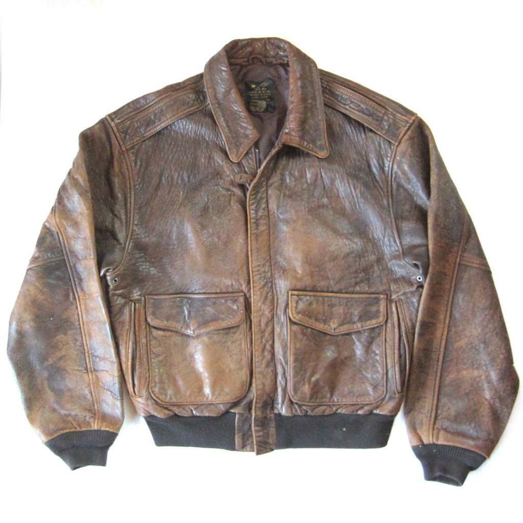 Vtg 1988 Avirex Bomber Jacket Flyer A 2 Brown Men&#039;s M USA | eBay