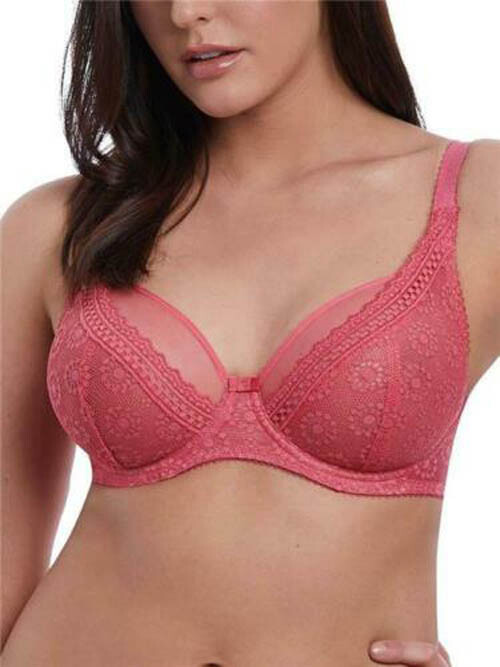 NWOT rose Freya underwire lace sheer bra 32G style 5211