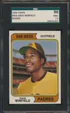 1974 Topps Dave Winfield #456 HOF RC Padres Rookie SGC 7.5 Near-Flawless Print