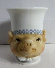Jam Bon Chef Pig Pedestal 16 oz Coffee Mug Dept Department 56 NEW