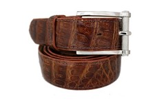 Marco Valentino Cognac Genuine Crocodile Men's Belt
