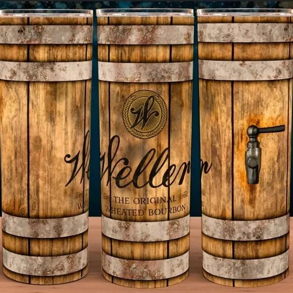 Weller Bourbon Whiskey 20oz Wood Barrel Tumbler Glass