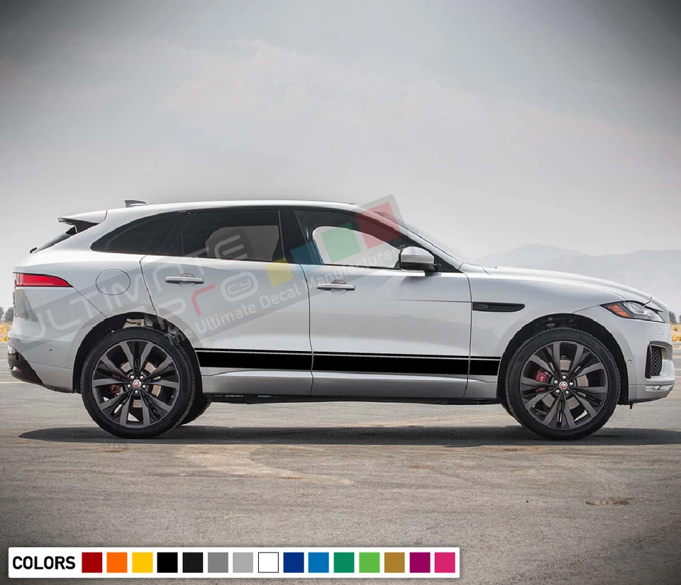 Calcomanía adhesiva para Jaguar F Pace Stripes cupé puerta carrocería kit parte Sport Turbo Foto 3 de 4