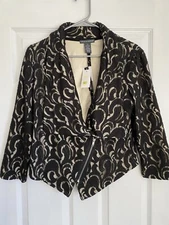 Chelsea & Theodore Jacket Sz L Lace Victorian Crop Elegant Whimsigoth Art Deco