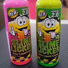Toxic Waste Slime Licker Sour Liquid Candy Green Apple / Black Cherry 2 Pack