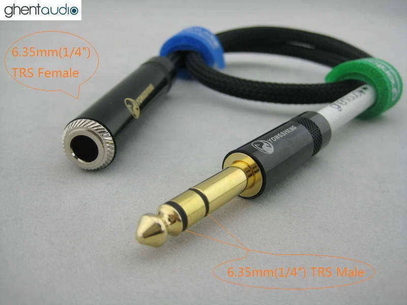 D13 (0.5m 1.5ft) --- 6.35mm Stereo TRS Male to Female HIFI Audio Extension Cable - Image 2 of 3
