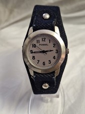 Fossil Ladie's TR1094 Stainless Steel Blue Leather Watch