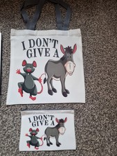 I Dont Give A Rats A** Novelty Tote Bag With Matching Zip Purse.