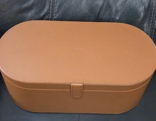 Dyson Airwrap Styler Faux Leather Large Storage Box Brown Traveling CASE ONLY