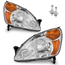 Headlights Assembly for 2002 OE Replacement Chrome  With High  Low Beam Bulbs