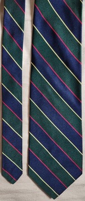 VTG Robert Talbott Nordstrom Green Blue Silk Handmade in USA