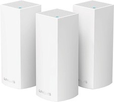 White - Linksys Velop Mesh Home WiFi System AC2200 2.2Gbps WHW0301 3 PACK