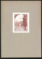 Exlibris Chiaria Nomeki Vitale Clarae, Sonnenaufgang mit einem Wasserfall