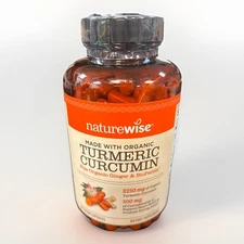 NatureWise, Organic Turmeric Curcumin, 90 Vegan Capsules Bb: 02/2028