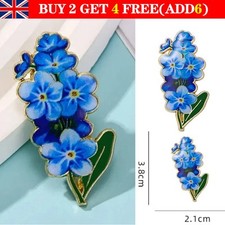Blue Forget Me Not Flower Small Badge Vintage Look Pin Enamel Gold Brooch Gift