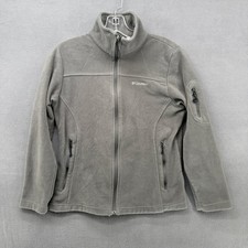Columbia Full Zip Fleece Jacket Gray Women's Size S Outdoor Casual Warm