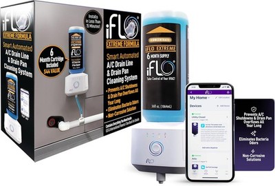 iFLO Smart A/C Drain Line and Drain Pan Cleaner App Controlled