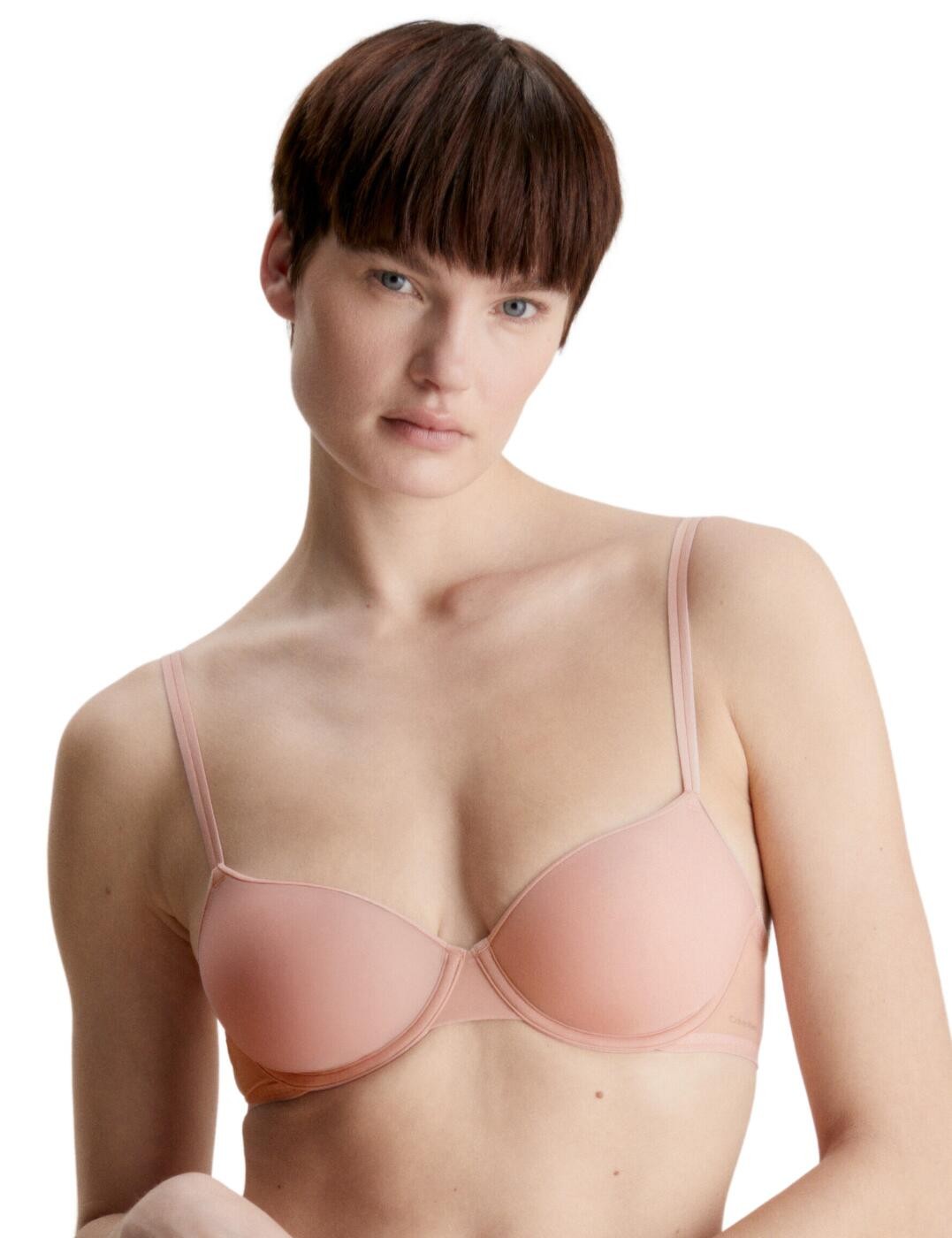 32B Calvin Klein Sheer Marquisette Demi Bra Lightly Lined Lingerie 000QF6068E