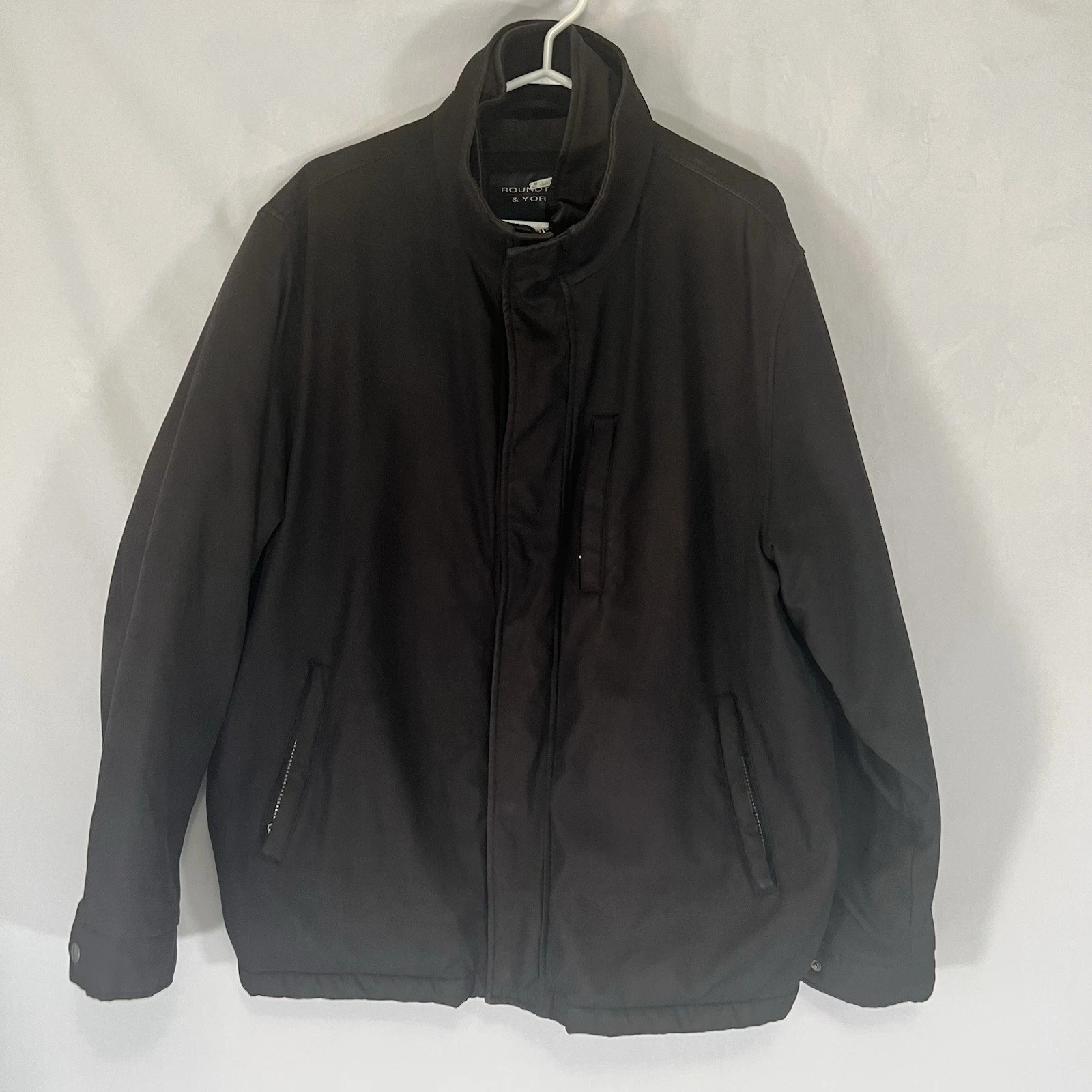 Roundtree & Yorke Insulated Jacket Men's XL Water Resistant Black w/ Pockets