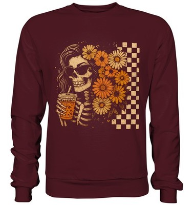 Halloween Pullover mit Retro Motivdruck, Unisex Sweatshirt Vintage Gothic Style
