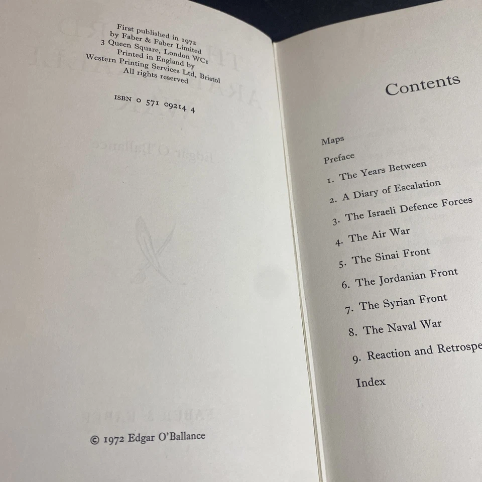 Military History: Third Arab-Israeli War 1st Ed. - Edgar O’Ballance / FKY - Image 3 of 4