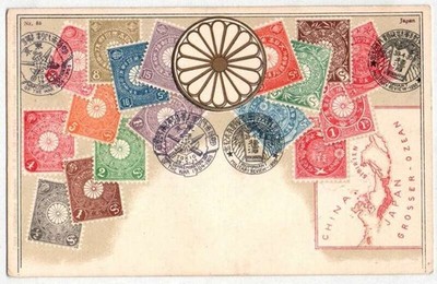 Litho Ak Briefmarken Japan 1905