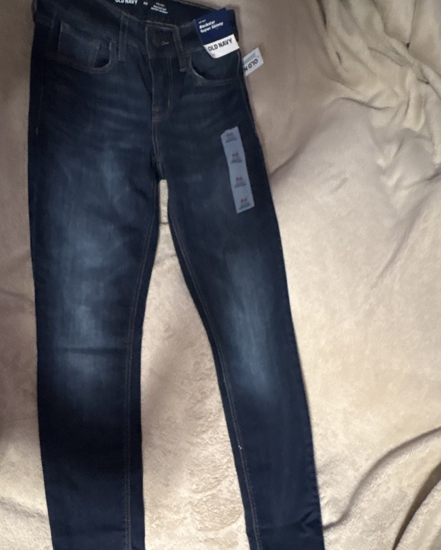 Old Navy Women’s Mid-Rise Skinny Dark Wash Blue Cotton Denim Jeans 5-Pocket