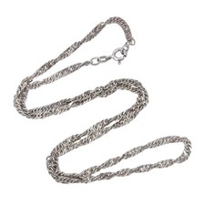Singapore Link Chain Necklace | Italian Vintage Sterling Silver 925 | 18.5