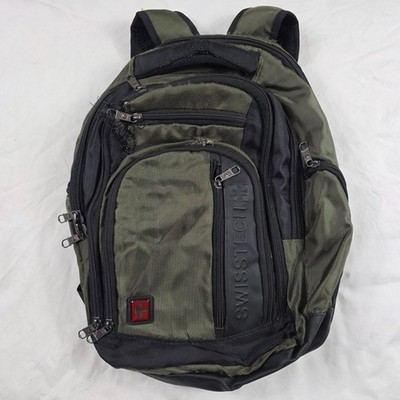 SwissTech Urban Trek 18 Laptop Travel Backpack Green Black Casual School Work