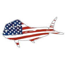 Decal Vinyl Sticker Mahi USA Flag Made in USA
