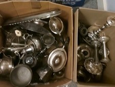 Job Lot EPNS Silver Plated Tableware Goblets Trays Jugs 13kg