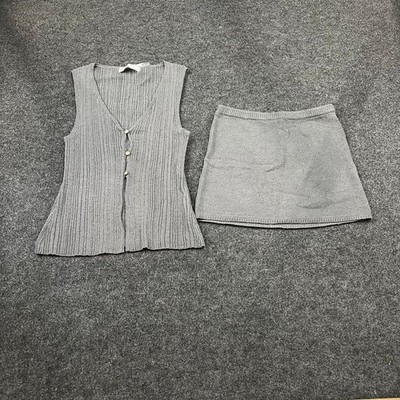 FREE PEOPLE Rhea Sweater Set Women's Size S Smoked Pearls 