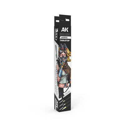 AK Interactive AKB102 -TABLETOP SYNTETHIC BRUSHES SET (3 brushes) - Neu