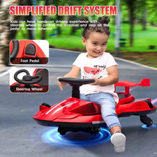 12V Electric Wiggle Car with Pedal, 2 in 1 Wiggle Car Ride On Toys for Kids Ages