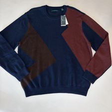 Perry Ellis XXL Tall Colorblock Sweater NWT Cotton Wool Blend Big Tall Geometric