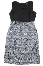 Banana Republic Black White Floral Geometric Sleeveless Sheath Tank Dress 2