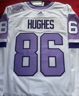 NJ NEW JERSEY DEVILS JACK HUGHES AUTHENTIC ADIDAS HOCKEY FIGHTS CANCER NWT 54 — photo 4