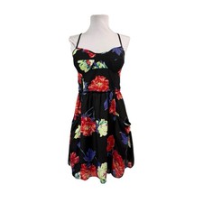American Eagle Medium Mini Dress Pockets Padded Cups Floral Adjustable Straps