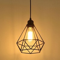 HäNgelampe KäFig Pendelleuchte E27 1 Flammig Schwarz Retro