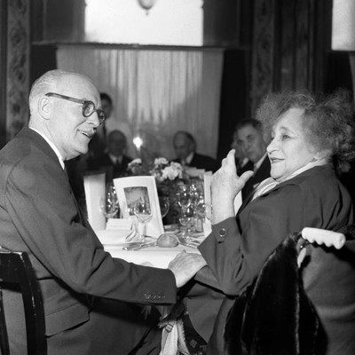 Prince Pierre of Monaco talks with Colette on 25 November 1952 Old Photo