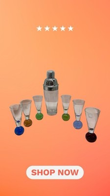 Circleware Fireball Mini Vodka Shaker Set
