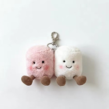 Jellycat Amuseables Pair of Marshmallows Plush Keychain Bag Charm Kids Gift NWT