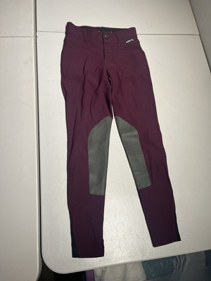 Kerrits Pants Women's XS Purple Equestrian Full Seat Breeches Nylon Pull On