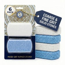 6-Pack Pumice Stone Set for Feet - Coarse Fine Dual-Grit Callus Remover Exfo