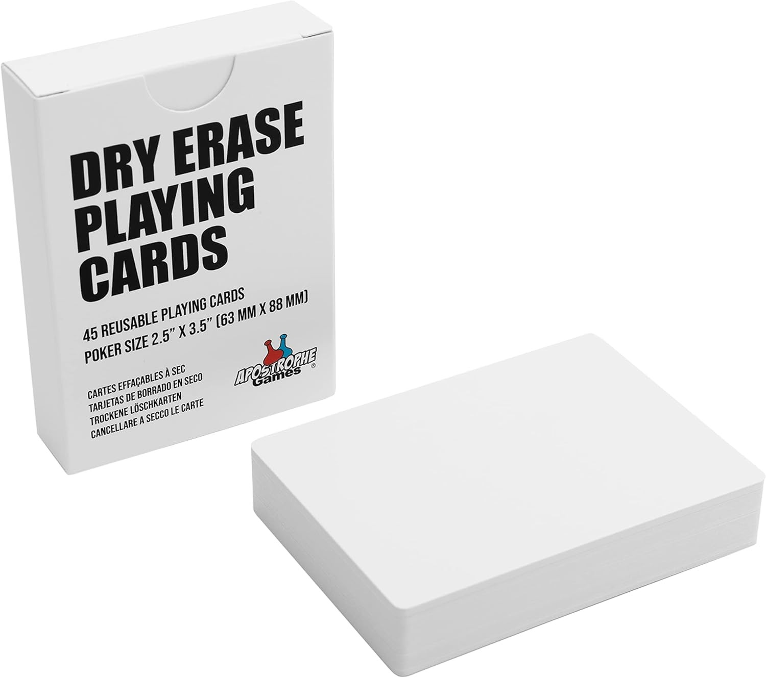 APOSTROPHE Games Dry Erase Blank Playing Cards, Poker Size - 6.3 cm x 8.8 cm, 4