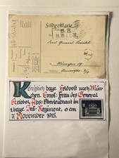 Feldpostkarte 7.11.1915 Bayern Oberleutnant an Frau General Kriebel M&uuml;nchen