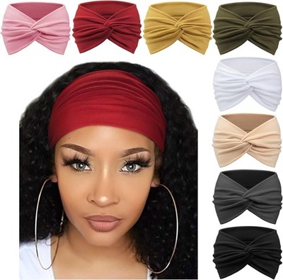 DRESHOW 8 Stück Damen Stirnbänder Kopfband Haarband Elastische Weiche Stirnband 