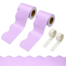 2 Rolls Bulletin Board Borders, 65.6ft Light Purple Border